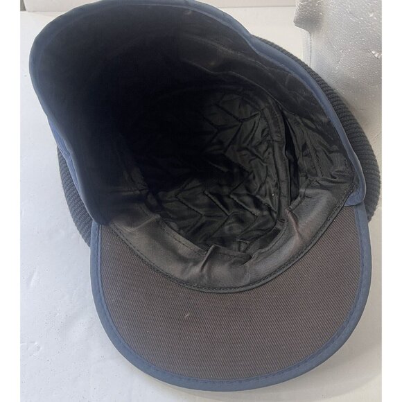 Vintage Downhill Skier Ear Flap Blue Quilted Hat Haband Mens Large - Picture 10 of 10